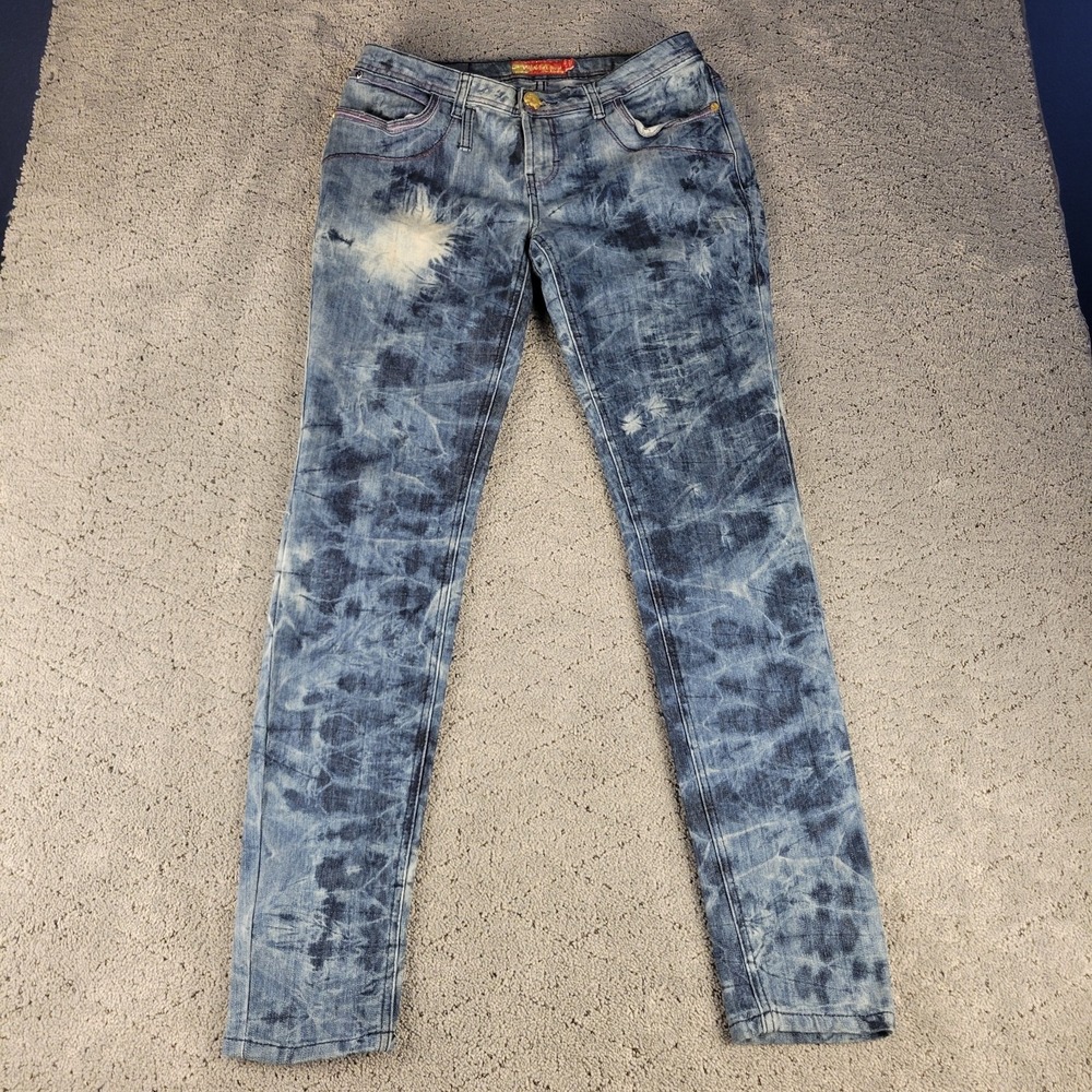 Apple Bottom Jeans Womens 9 / 10 Blue Straight Leg Distressed Stretch Streetwear